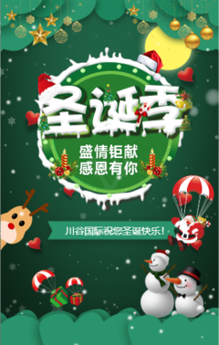 图图怪-绿色圣诞节祝福公司介绍活动模板
